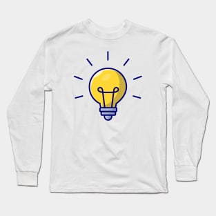 Lightbulb Idea Cartoon Vector Icon Illustration Long Sleeve T-Shirt